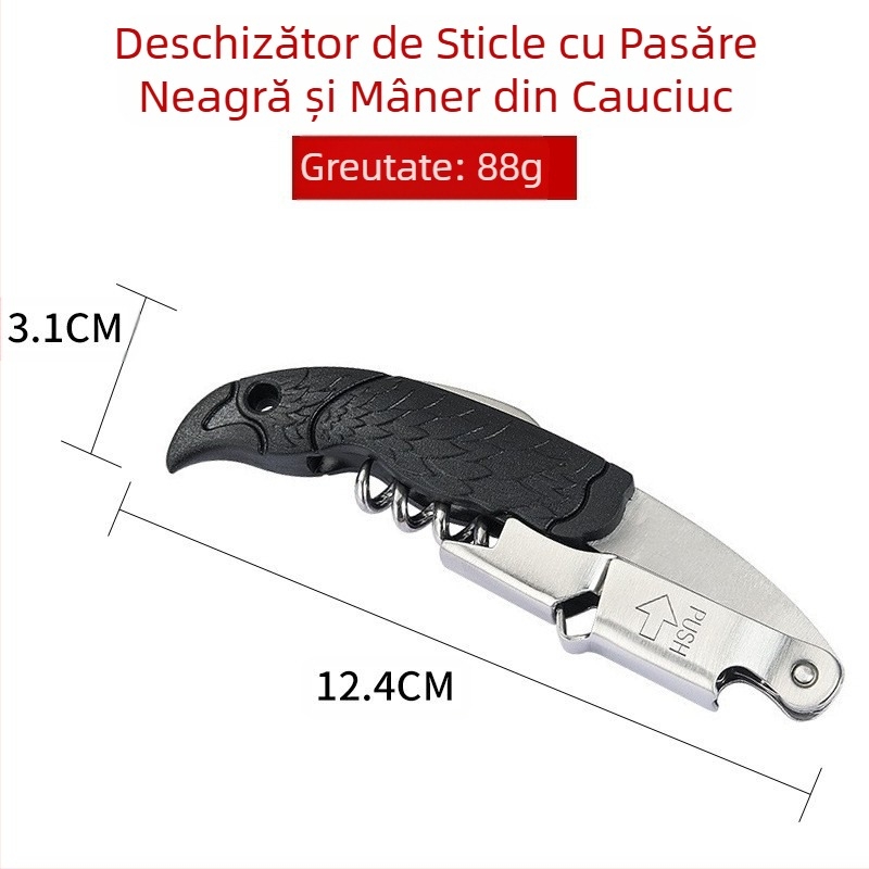 Deschizător de sticle multifuncțional pentru producător, bere, vin, oțel inoxidabil, deschizător de sticle de vin roșu, cuțit de vin, en-gros