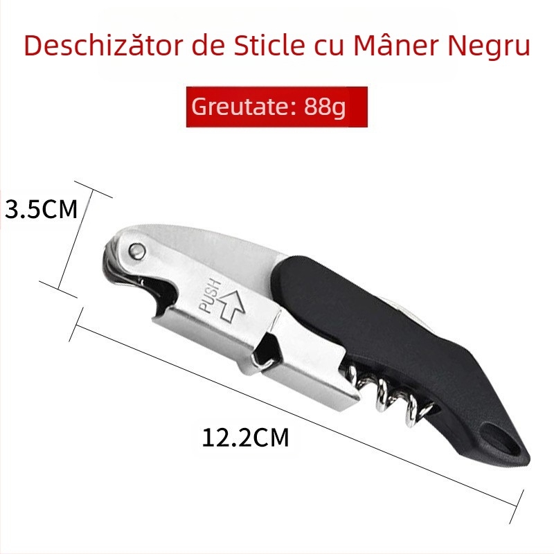 Deschizător de sticle multifuncțional pentru producător, bere, vin, oțel inoxidabil, deschizător de sticle de vin roșu, cuțit de vin, en-gros