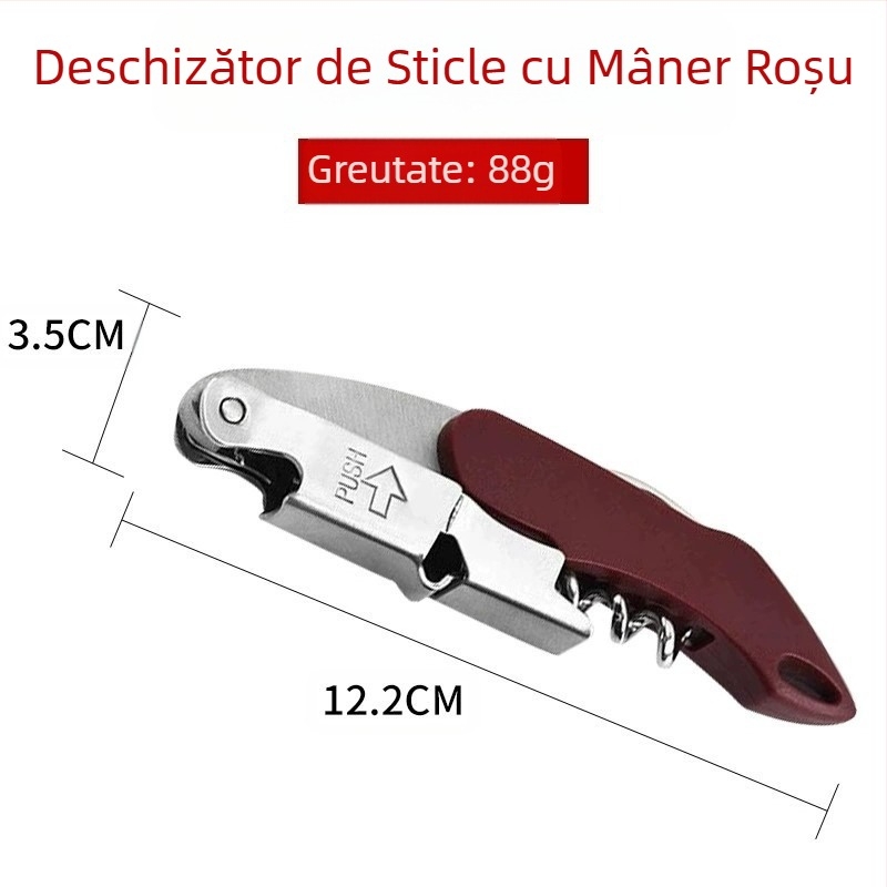 Deschizător de sticle multifuncțional pentru producător, bere, vin, oțel inoxidabil, deschizător de sticle de vin roșu, cuțit de vin, en-gros