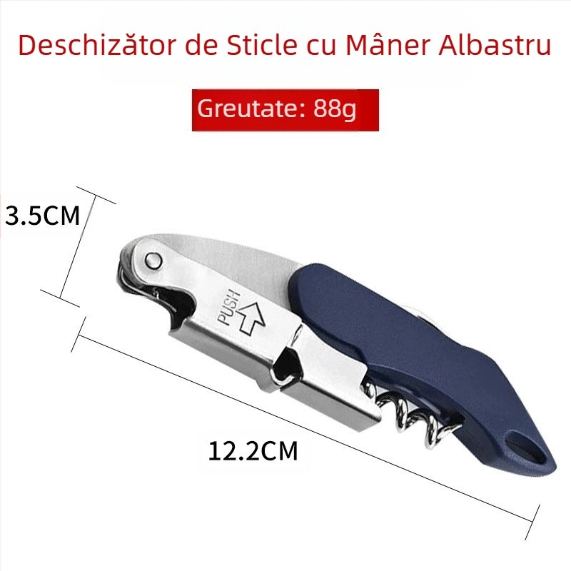 Deschizător de sticle multifuncțional pentru producător, bere, vin, oțel inoxidabil, deschizător de sticle de vin roșu, cuțit de vin, en-gros
