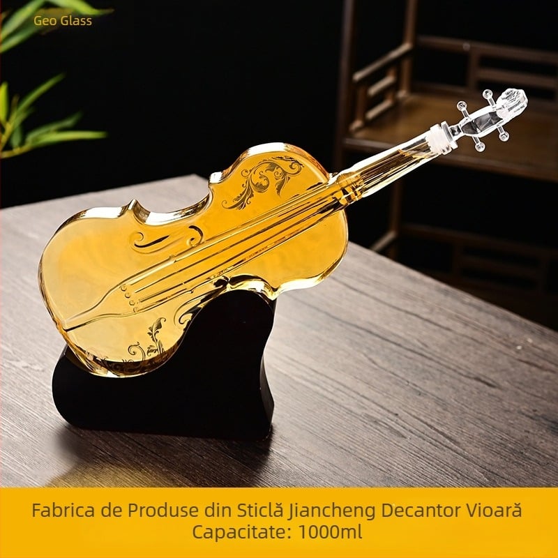 Decantor în stil vioară, sticlă de vin din sticlă borosilicată de înaltă calitate, ornamente creative, cadou de înaltă calitate, sticlă de vin pentru vioară