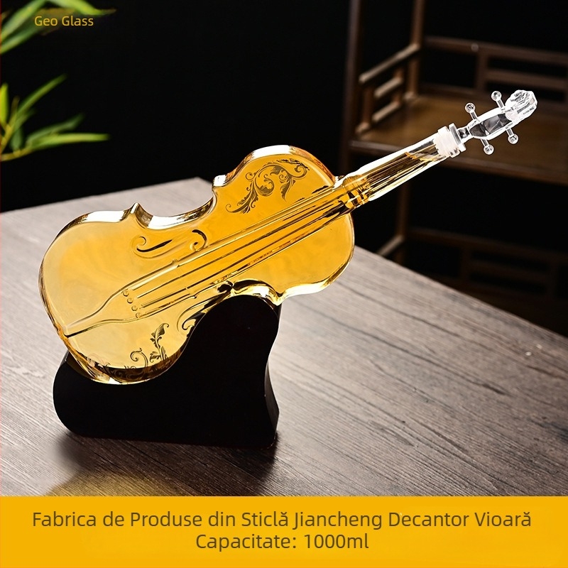 Decantor în stil vioară, sticlă de vin din sticlă borosilicată de înaltă calitate, ornamente creative, cadou de înaltă calitate, sticlă de vin pentru vioară