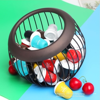 Coș de depozitare universal pentru cafea, capacitate mare, metalic, nordic, din fier, capsule de cafea, coș de depozitare pentru desktop, cutie de depozitare diverse