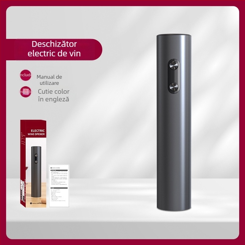 Deschizător de sticle de vin electric cu baterie, deschizător de sticle de vin portabil automat, cutie cadou simplă, ambalaj