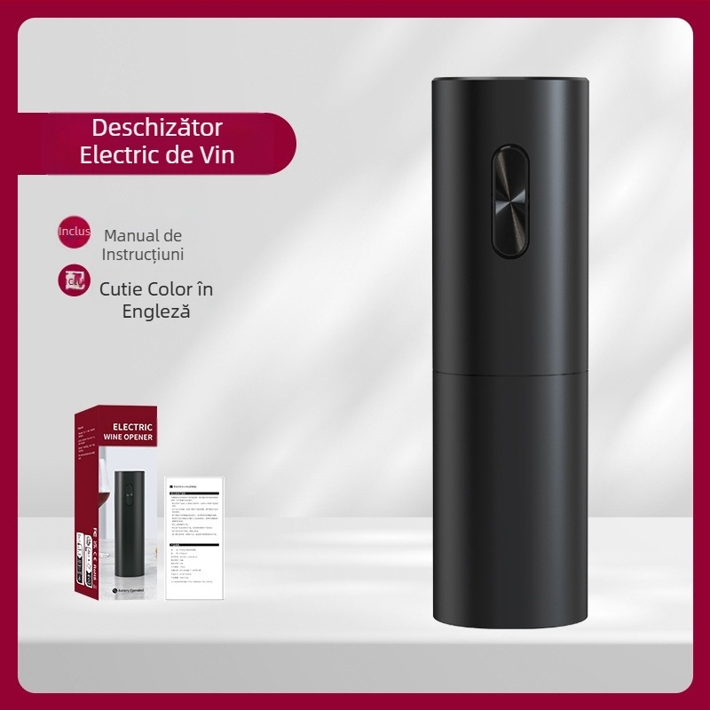 Deschizător de sticle de vin electric cu baterie, deschizător de sticle de vin portabil automat, cutie cadou simplă, ambalaj