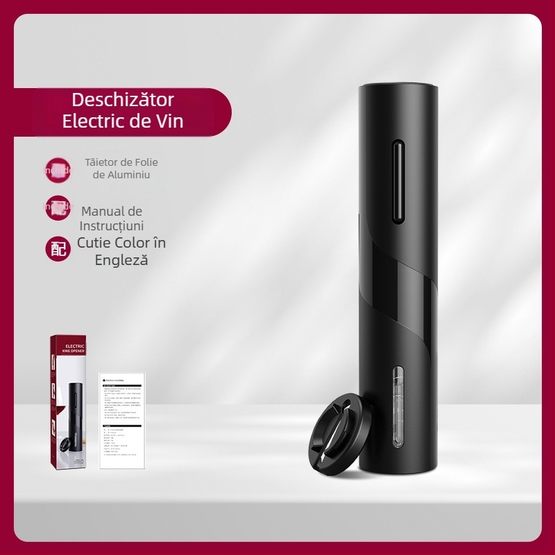 Deschizător de sticle de vin electric cu baterie, deschizător de sticle de vin portabil automat, cutie cadou simplă, ambalaj