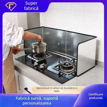 Barieră galvanizată pentru ulei, pliabilă, izolație termică, placă de bucătărie, barieră împotriva stropirii de ulei, aragaz pe gaz