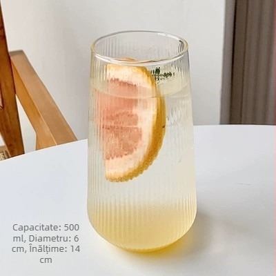 În stoc, cană de apă din sticlă borosilicată, cană de lapte pentru micul dejun, suc, capacitate mare, model vertical, cană din sticlă transparentă cu un singur strat