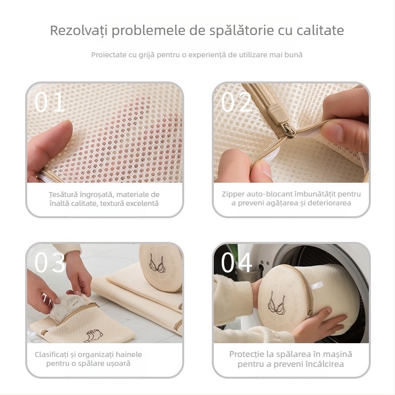 Sandwich brodat rufe sac îngroșat dublu strat sutien spălare sac costum mașină de spălat special anti-deformare spălare plasă sac