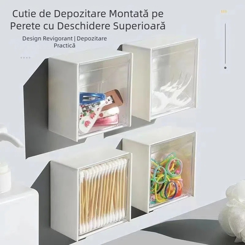 Cutie de depozitare suspendată pentru bucătărie, frigider, ușă, cutie de depozitare fără perforații, raft de pat suspendat pentru cosmetice, cutie de depozitare