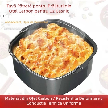 Găleată pentru tort de 6 inch, 8 inch, coș pentru tort, accesorii pentru friteuză cu aer, formă pătrată pentru tort