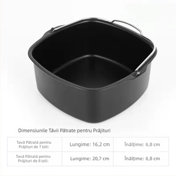 Găleată pentru tort de 6 inch, 8 inch, coș pentru tort, accesorii pentru friteuză cu aer, formă pătrată pentru tort