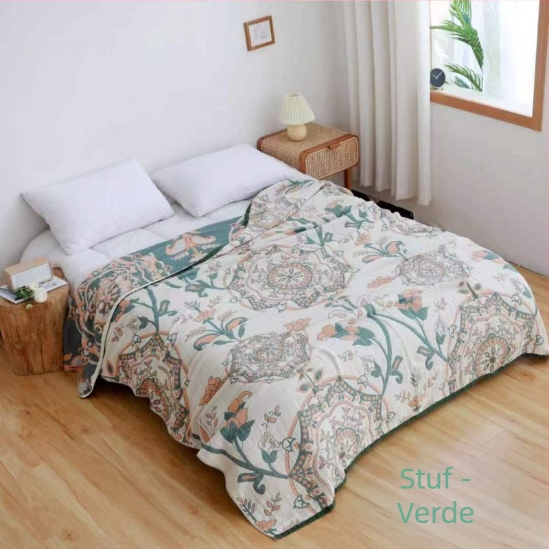 Pătură de tifon din bumbac, pătură Four Seasons din bumbac, pătură de nisip cu mai multe straturi, pătură de somn, cu un singur prosop dublu, en-gros din fabrică