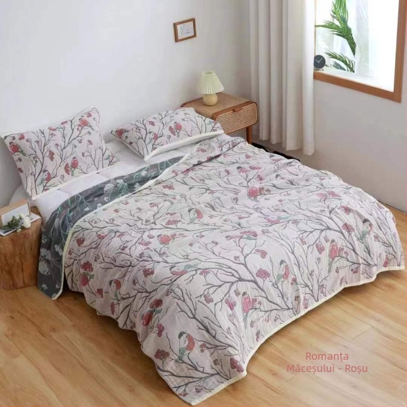 Pătură de tifon din bumbac, pătură Four Seasons din bumbac, pătură de nisip cu mai multe straturi, pătură de somn, cu un singur prosop dublu, en-gros din fabrică