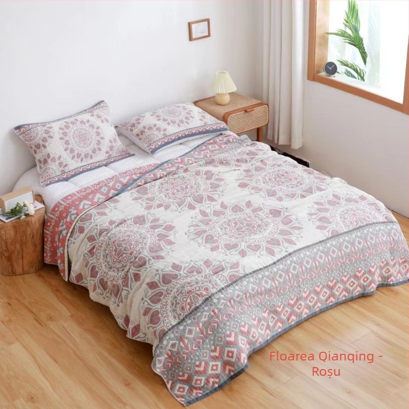Pătură de tifon din bumbac, pătură Four Seasons din bumbac, pătură de nisip cu mai multe straturi, pătură de somn, cu un singur prosop dublu, en-gros din fabrică