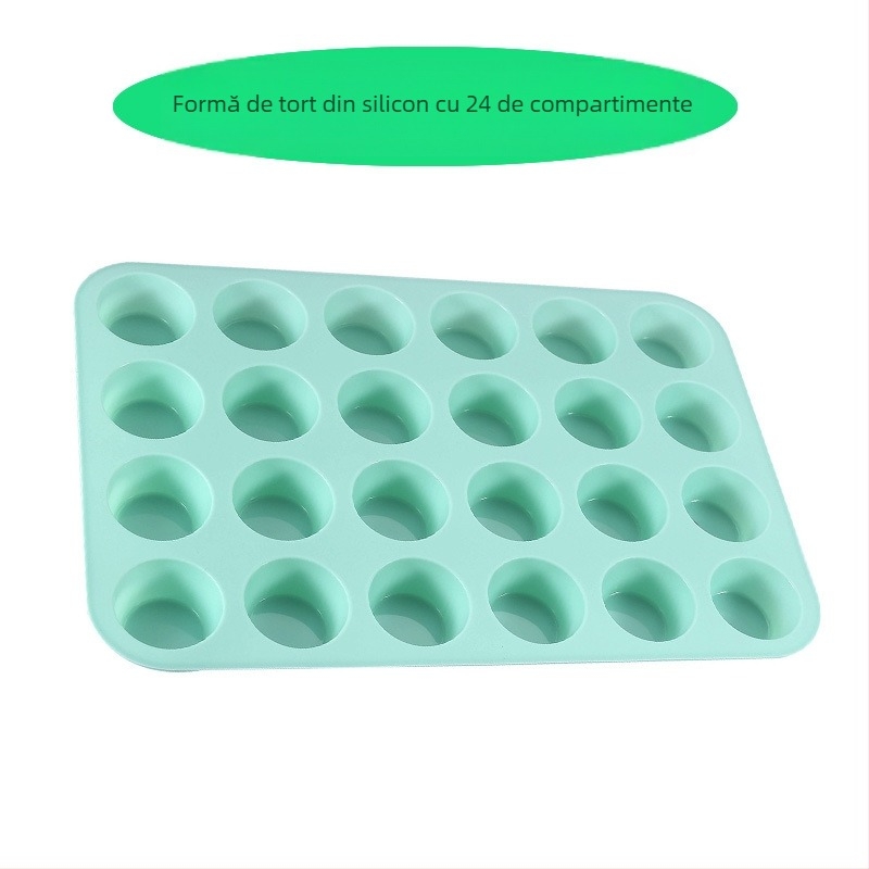 În stoc, en-gros, silicon rotund transfrontalier, 24 de forme de tort uniforme, tartă cu ouă, Mafen, forme de copt, instrumente de copt pentru tort, tavă de copt
