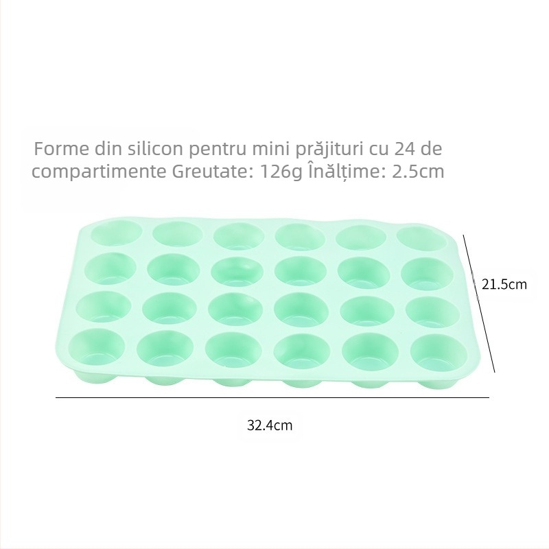 În stoc, en-gros, silicon rotund transfrontalier, 24 de forme de tort uniforme, tartă cu ouă, Mafen, forme de copt, instrumente de copt pentru tort, tavă de copt