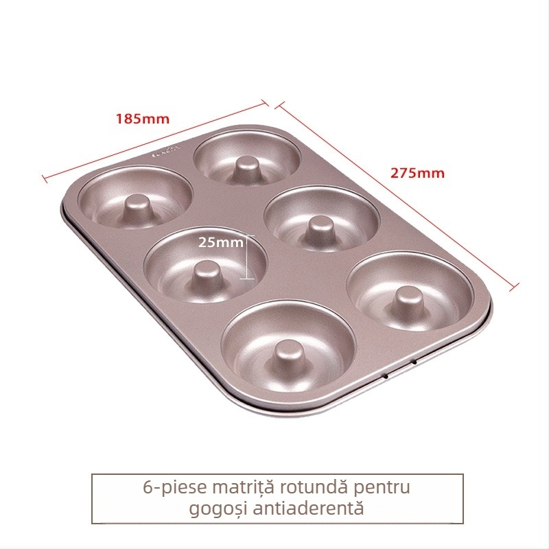 Yangchen baking 12 forme de gogoși antiaderente din oțel carbon, formă rotundă multiformă pentru pâine, copt la cuptor