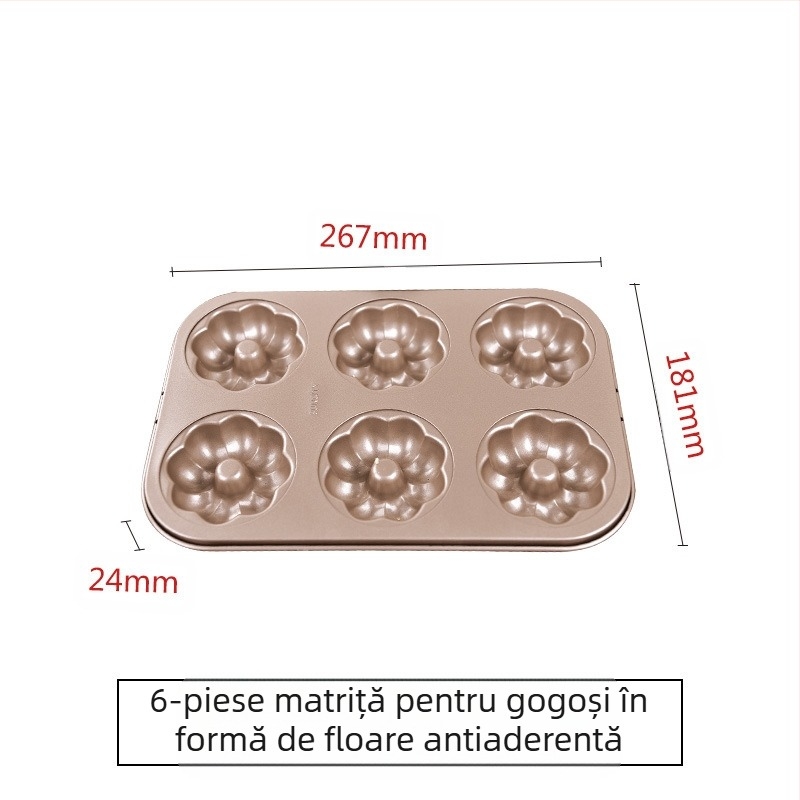 Yangchen baking 12 forme de gogoși antiaderente din oțel carbon, formă rotundă multiformă pentru pâine, copt la cuptor