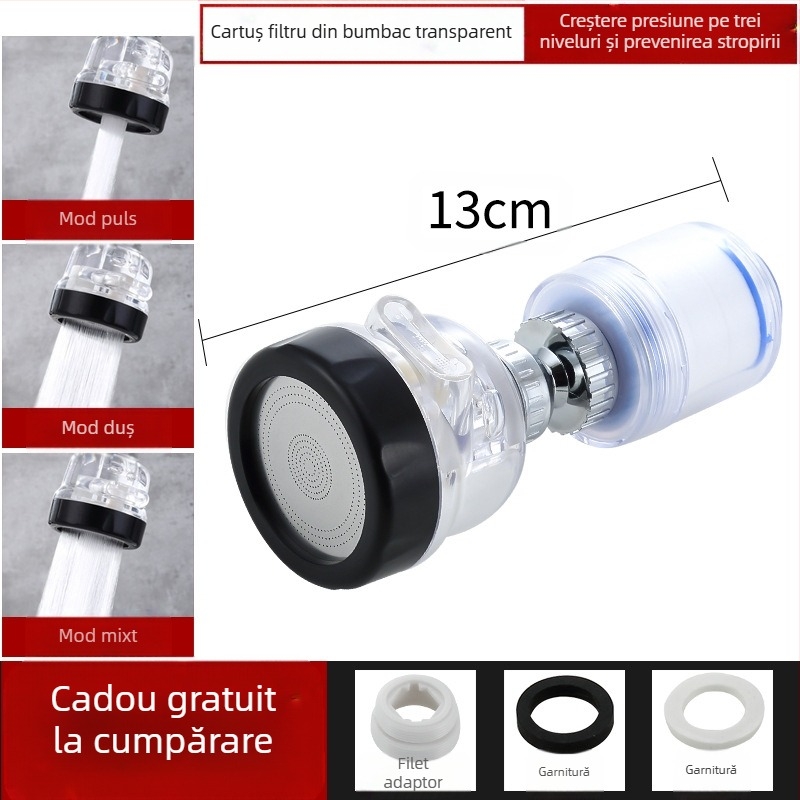 Filtru de duș universal presurizat, purificator de apă, extensie pentru cap de stropire, economisire apă, filtru de duș
