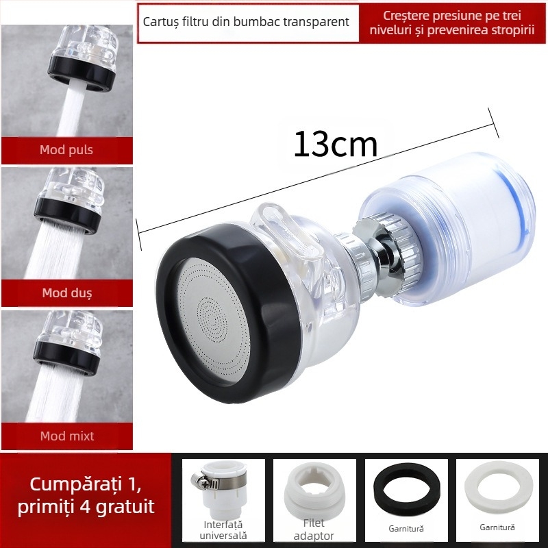 Filtru de duș universal presurizat, purificator de apă, extensie pentru cap de stropire, economisire apă, filtru de duș