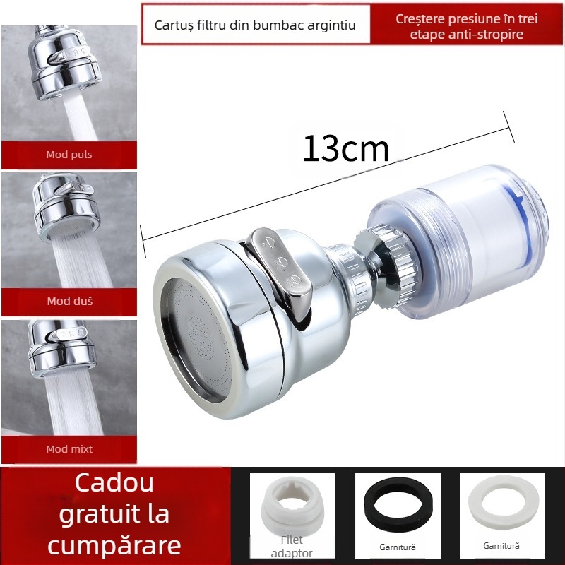 Filtru de duș universal presurizat, purificator de apă, extensie pentru cap de stropire, economisire apă, filtru de duș
