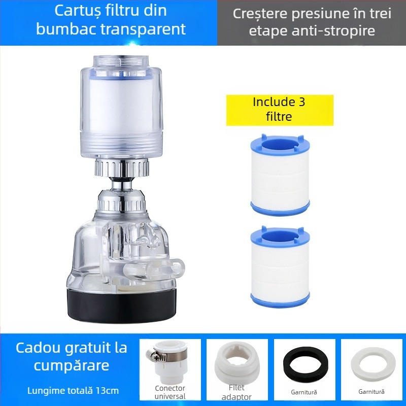Filtru de duș universal presurizat, purificator de apă, extensie pentru cap de stropire, economisire apă, filtru de duș
