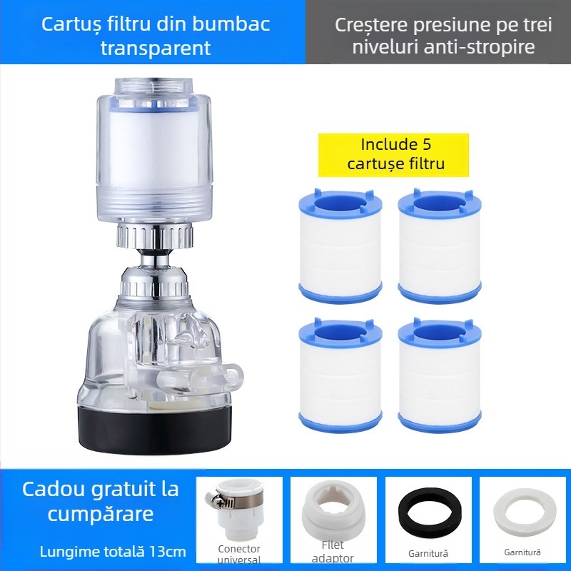 Filtru de duș universal presurizat, purificator de apă, extensie pentru cap de stropire, economisire apă, filtru de duș