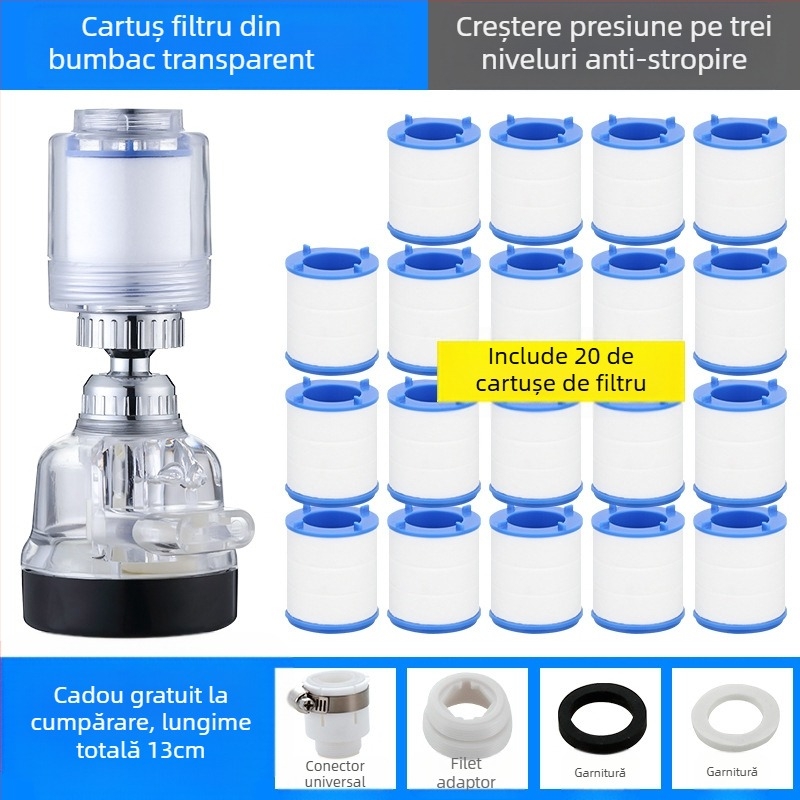 Filtru de duș universal presurizat, purificator de apă, extensie pentru cap de stropire, economisire apă, filtru de duș