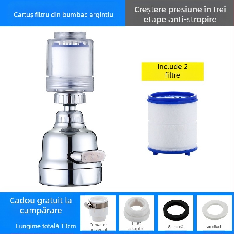 Filtru de duș universal presurizat, purificator de apă, extensie pentru cap de stropire, economisire apă, filtru de duș