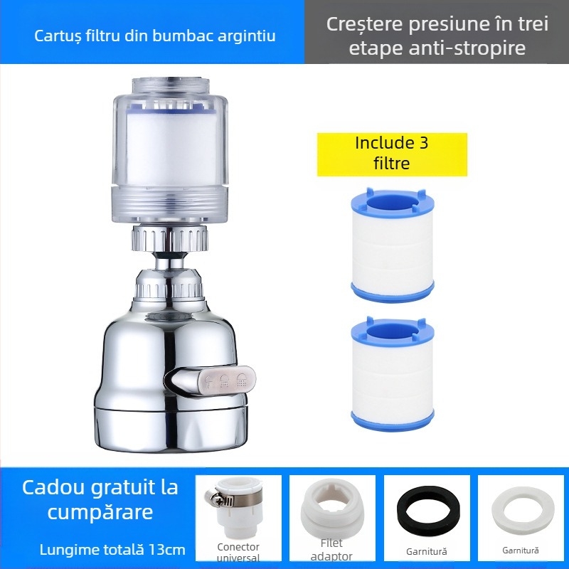 Filtru de duș universal presurizat, purificator de apă, extensie pentru cap de stropire, economisire apă, filtru de duș