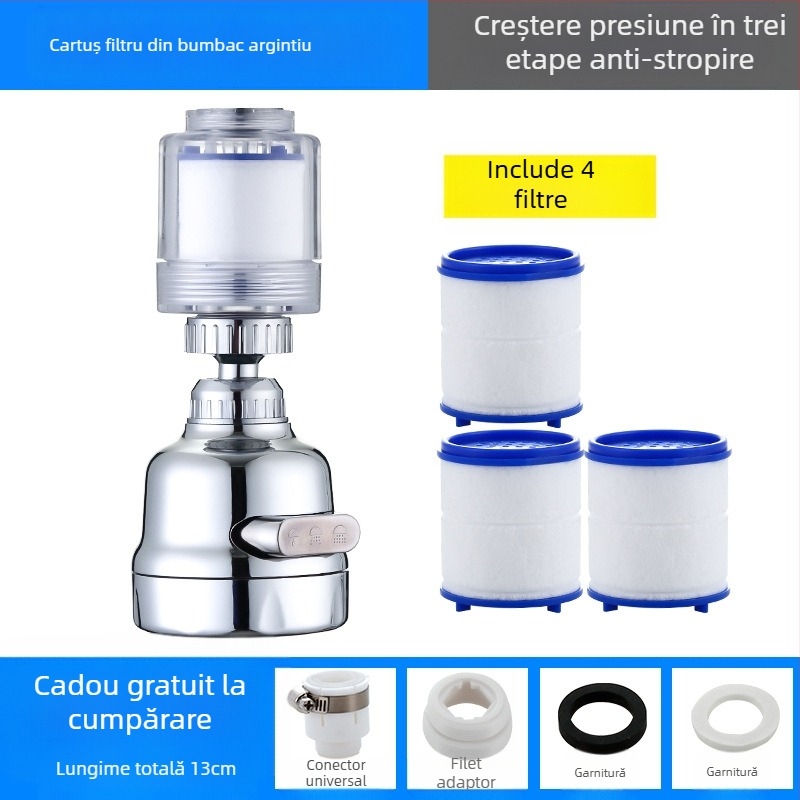 Filtru de duș universal presurizat, purificator de apă, extensie pentru cap de stropire, economisire apă, filtru de duș