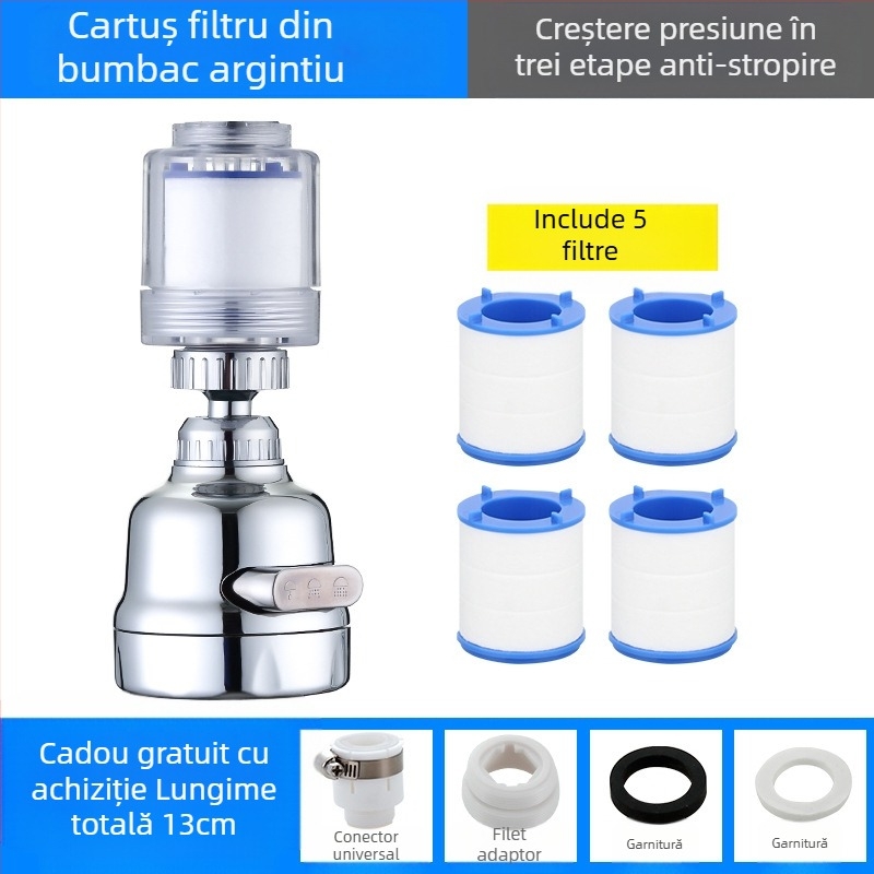 Filtru de duș universal presurizat, purificator de apă, extensie pentru cap de stropire, economisire apă, filtru de duș
