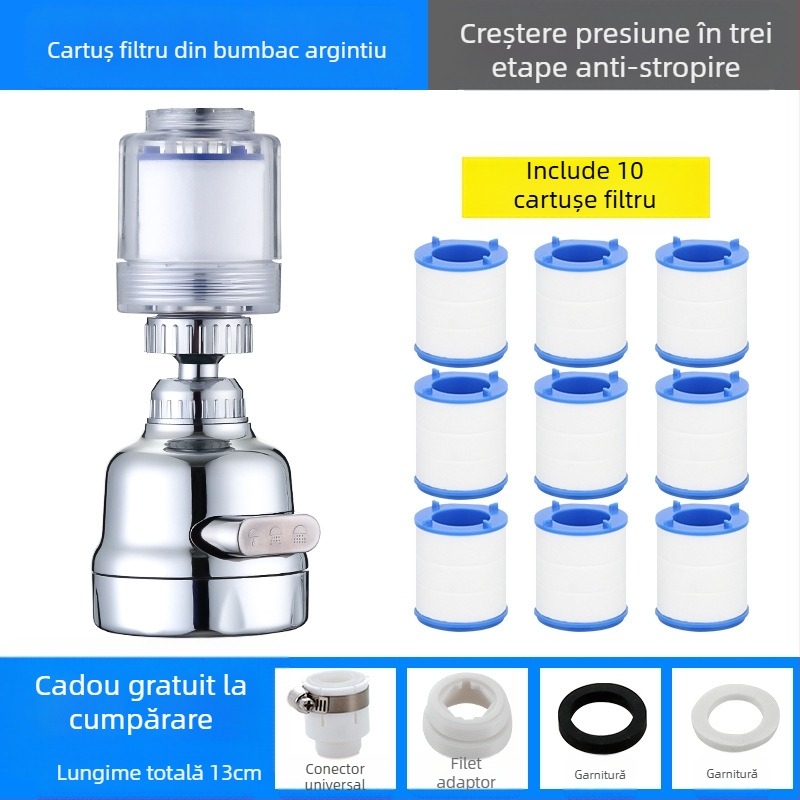 Filtru de duș universal presurizat, purificator de apă, extensie pentru cap de stropire, economisire apă, filtru de duș