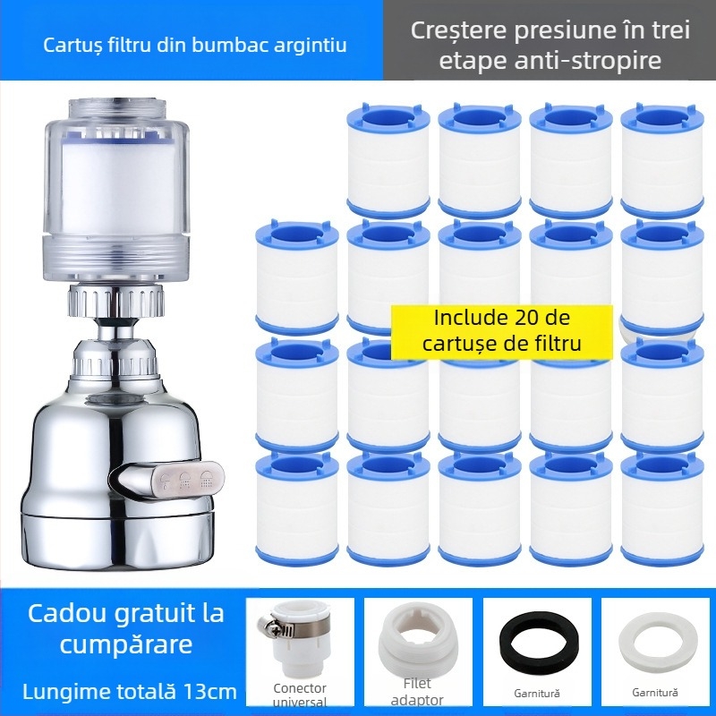 Filtru de duș universal presurizat, purificator de apă, extensie pentru cap de stropire, economisire apă, filtru de duș