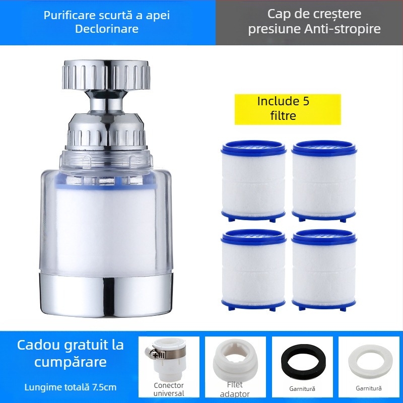 Filtru de duș universal presurizat, purificator de apă, extensie pentru cap de stropire, economisire apă, filtru de duș