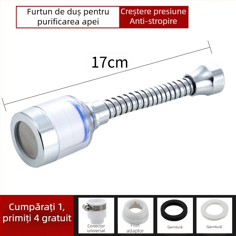 Filtru de duș universal presurizat, purificator de apă, extensie pentru cap de stropire, economisire apă, filtru de duș