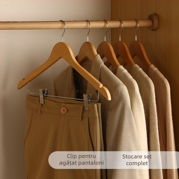 Cuier de haine din lemn, cuier special pentru hotel, din lemn masiv, pentru magazin de haine, cuier de haine antiderapant din lemn, sursă de cuier de haine en-gros