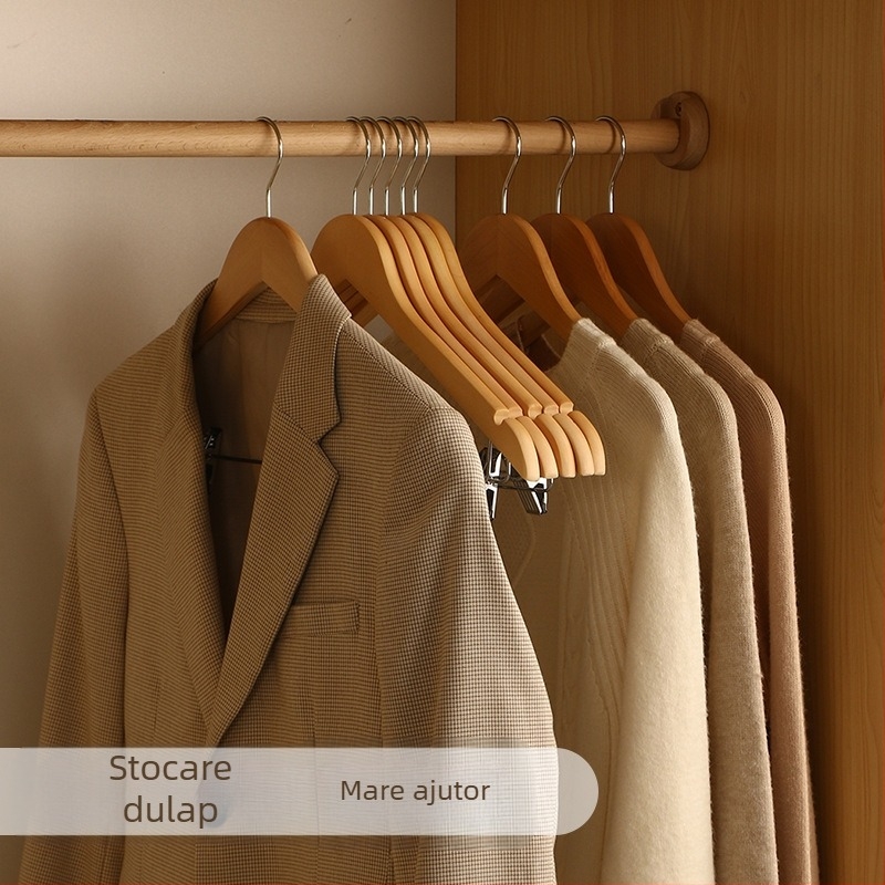 Cuier de haine din lemn, cuier special pentru hotel, din lemn masiv, pentru magazin de haine, cuier de haine antiderapant din lemn, sursă de cuier de haine en-gros