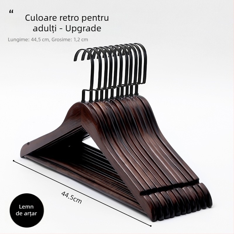 Cuier de haine din lemn, cuier special pentru hotel, din lemn masiv, pentru magazin de haine, cuier de haine antiderapant din lemn, sursă de cuier de haine en-gros