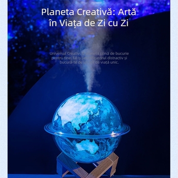 Umidificator creativ planetar USB pentru desktop Pământ umidificator acasă dormitor birou pulverizator de apă purificator
