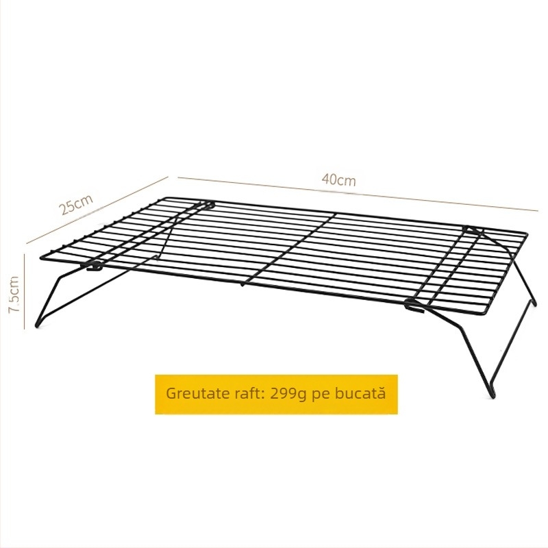 3 straturi pliabile pentru copt, raft de răcire pentru tort, raft de răcire pentru pâine, raft de uscare a fursecurilor, grilă neagră antiaderentă pentru coacere
