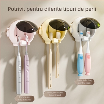 Suporturi pentru periuțe de dinți Spaceman, baie, fără găuri, montat pe perete, pentru depozitarea periuței de dinți electrice, suport de perete pentru baie