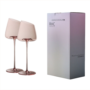 Pahar de vin roșu înclinat francez, pahar de cristal Flamingo, pahar de vin roșu cu valoare cromatică ridicată, pahar de vin special pentru cupluri