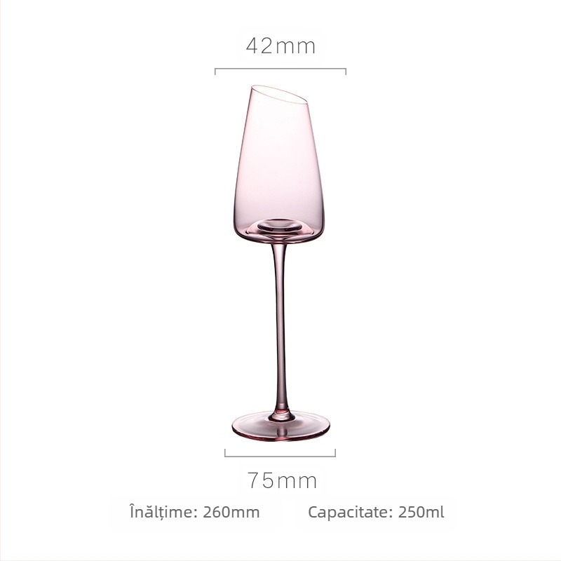 Pahar de vin roșu înclinat francez, pahar de cristal Flamingo, pahar de vin roșu cu valoare cromatică ridicată, pahar de vin special pentru cupluri