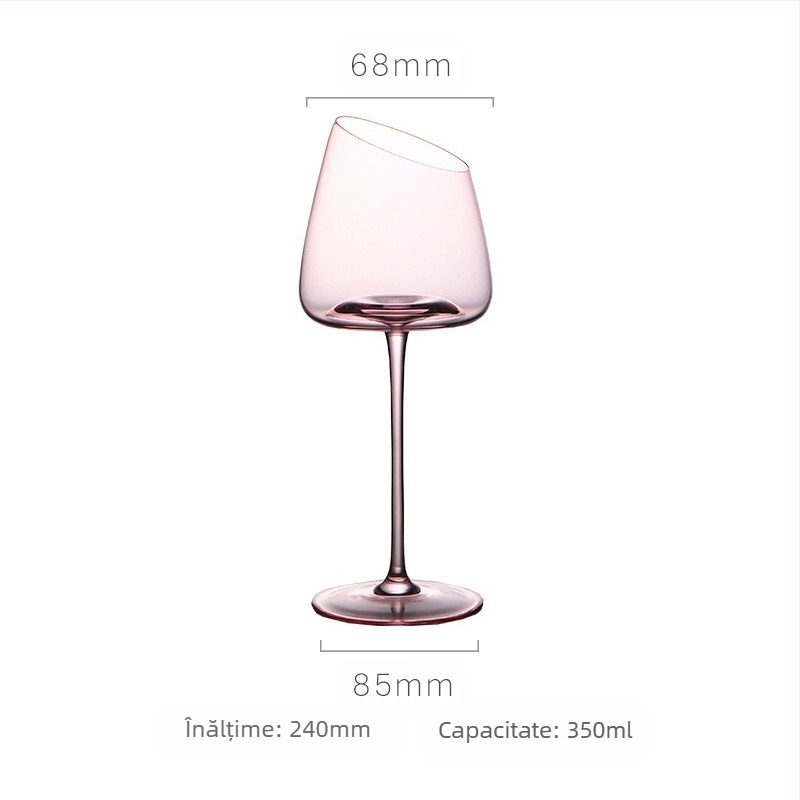 Pahar de vin roșu înclinat francez, pahar de cristal Flamingo, pahar de vin roșu cu valoare cromatică ridicată, pahar de vin special pentru cupluri