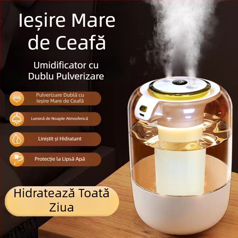 Umidificator cu pulverizare dublă, ceață puternică, umidificator Amazon, vânzare fierbinte, purificator de aer pentru dormitor