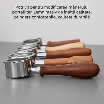 Mâner universal din lemn masiv de cafea, produse din lemn, mâner din lemn modificat, accesorii, mâner de cafea, mâner de mașină de cafea
