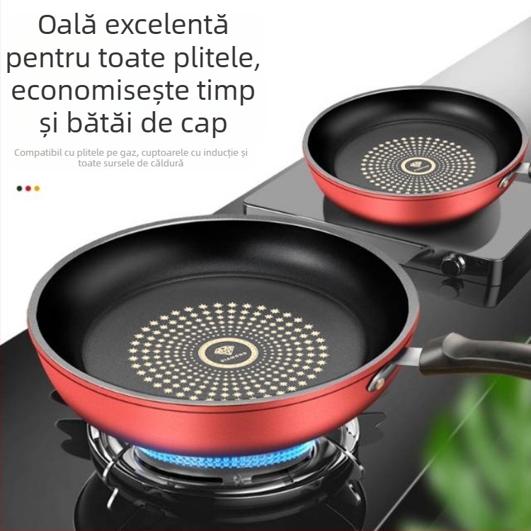 Tigaie antiaderentă cu cristal diamantat, tigaie de bucătărie, Wok, tigaie antiaderentă cu inducție, aragaz, tigaie universală