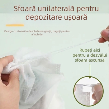 Geantă de pantofi din material nețesut, geantă de depozitare cu șnur, geantă de pantofi cu pantofi mici albi, husă anti-praf galbenă, uscare și uscare a genții de pantofi producător în stoc
